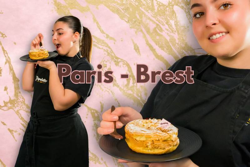 Paris-Brest proposé par le Fournil Mangiante à Sénas, une pâtisserie emblématique composée d'une pâte à choux légère et d'une généreuse crème pralinée pour un moment de pure gourmandise.