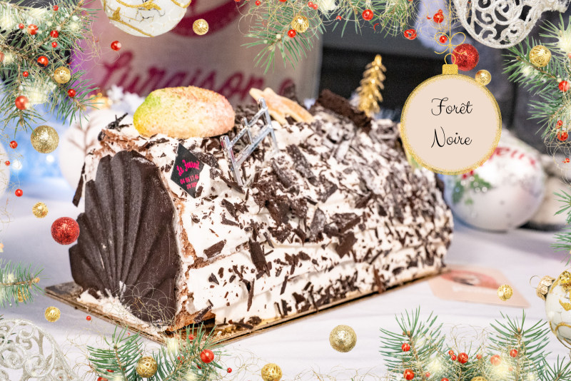 Bûche Forêt Noire – Le grand classique revisité pour les fêtes au Fournil Mangiante