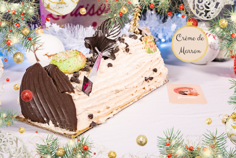 Bûche Crème de Marrons – La douceur réconfortante des fêtes au Fournil Mangiante