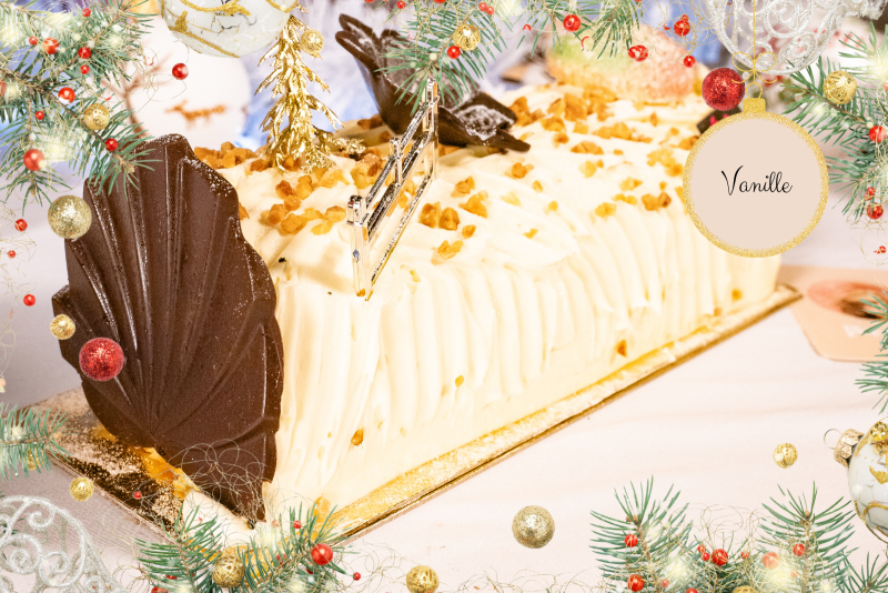 Bûche Vanille – La douceur onctueuse des fêtes au Fournil Mangiante