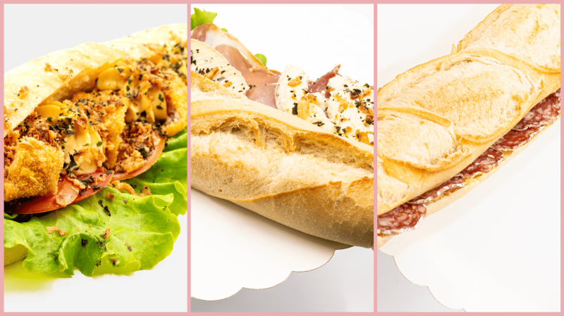 Sandwichs baguettes du Fournil Mangiante à Sénas : saucisson, bleu jambon cru, poulet curry – fraîcheur et gourmandise à chaque bouchée !
