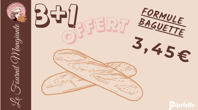 Formule Baguette – 3 achetées = 1 offerte, une offre qui croustille au Fournil Mangiante de Sénas