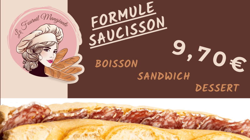 Formule Saucisson – Un grand classique pour une pause gourmande du Fournil Mangiante de Sénas